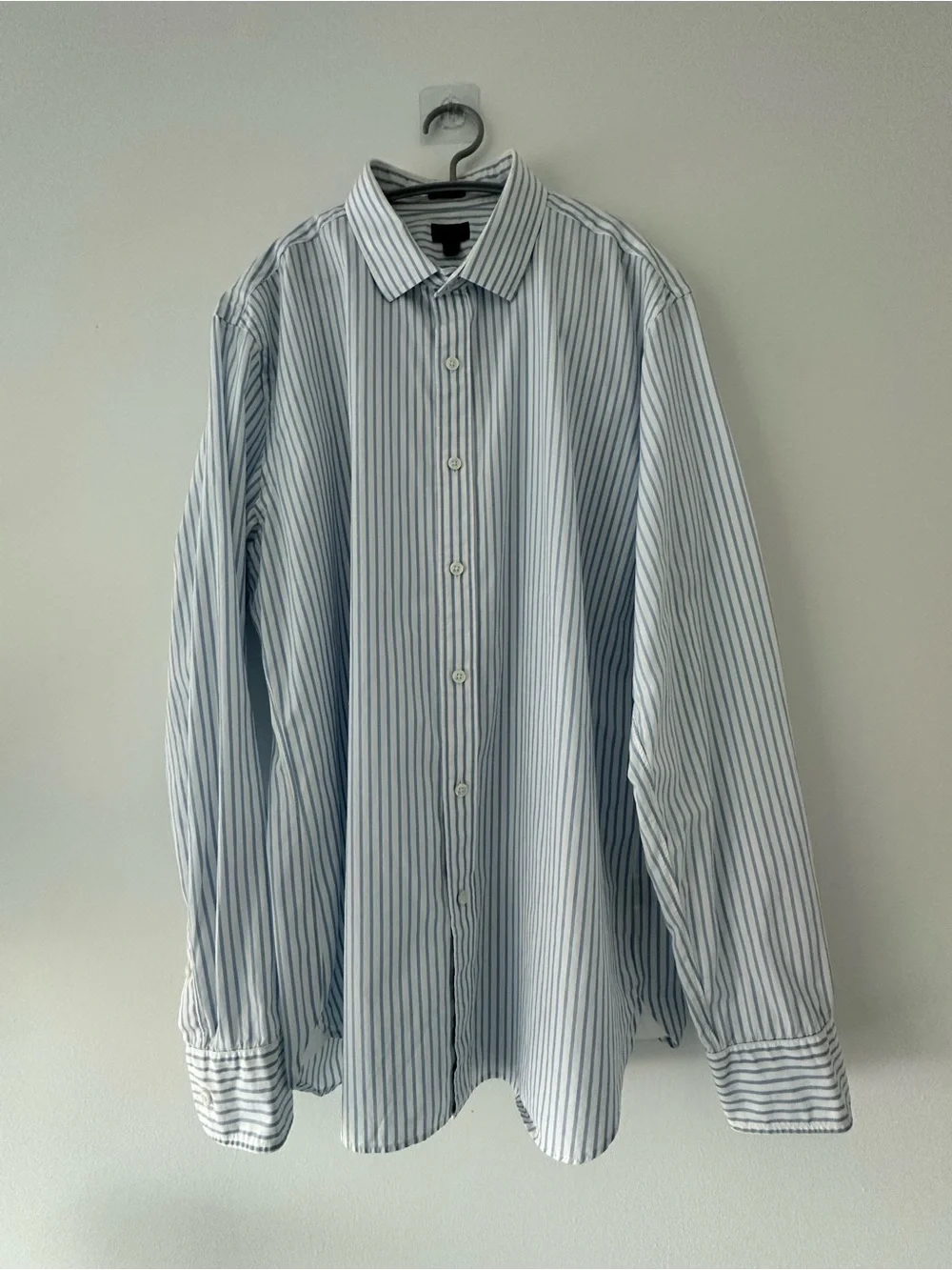J.Crew Ludlow 120’s 2-Ply Dress Shirt Men’s XL Blue White Striped 100% Cotton